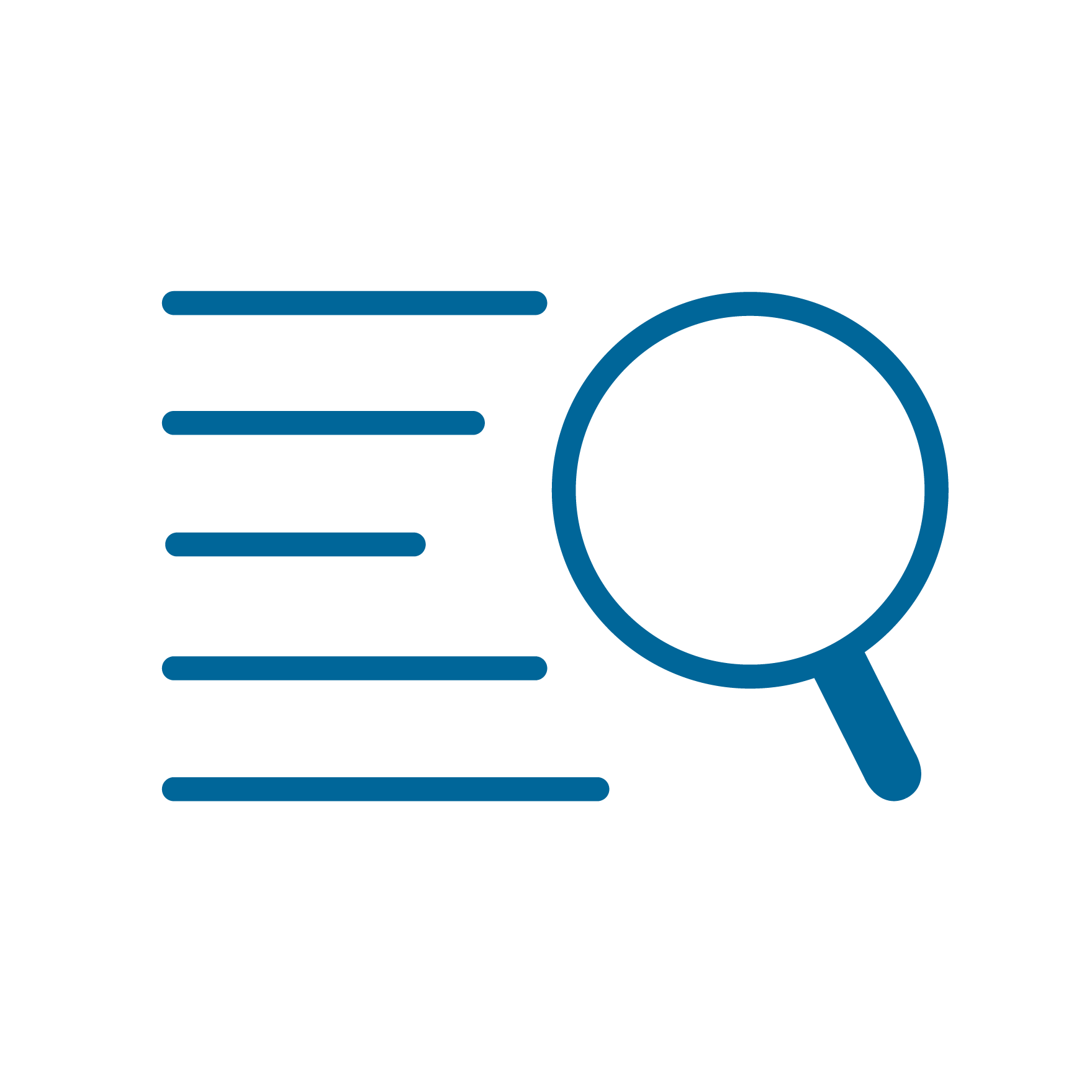 text next to a magnifier